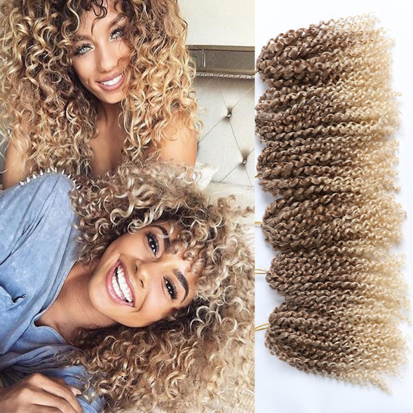 3 Pcs 10 Inch Marlybob Crochet Hair Braids Water Wave Kinky Curly Synthetic Hair Bundles Extensions Ombre Jerry Curl Twist Hair for Women