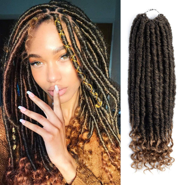 Hot! Goddess Locs Crochet Hair Braids 18 inch Straight Faux Locs with Curly Ends Twist Braiding Hair Synthetic Hair Extensions Dreadlocks