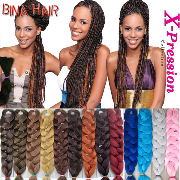 Xpression Braiding Hair Extension Kanekalon Synthetic Hair For Braid 165g jumbo box senegalese braids crochet braids 28 colors avaliable