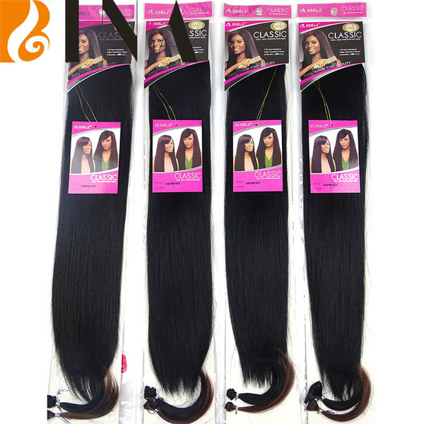 synthetic hair bundles noble black silky straight hair extension 20inches hair weaving weft for black woman