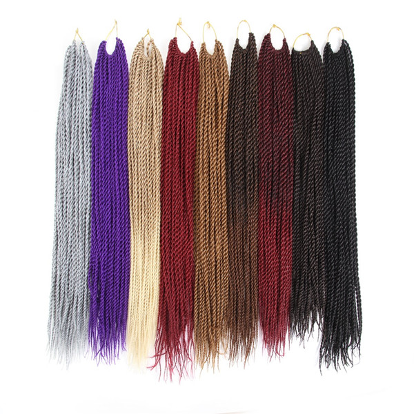 12 or 30 Strands/ Pack Ombre Color Synthetic Crochet Braids Hair Extensions 18 inch 22 inch Kanekalon Fiber Twist