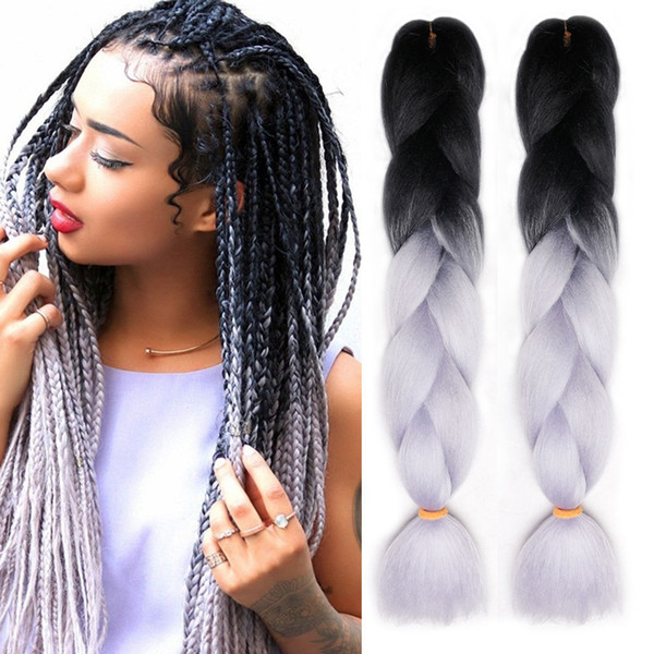 Xpression Braiding Hair Box Braids Crochet Braids Two Color Synthetic Crochet Hair Extensions Kanekalon Braiding Hair Wholesale