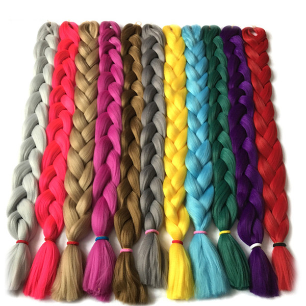 Pure Color Braiding Hair High Temperature Fiber Jumbo Braid Synthetic Hair Extensions 41 Inch 165g RRA595