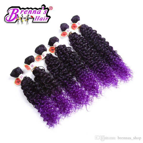 Synthetic brazilian natrual curly braids brazilian afro kinky curly hair deep wave synthetic braiding hair 6pcs per pack purple hair wefts