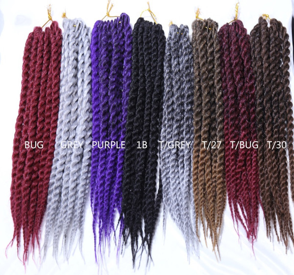 12 Strands/Pack Different Color Synthetic Braids Hair Extensions 12inch 80g/Pack or 22inch 85g/Pack Kanekalon Heat Resistant Fiber