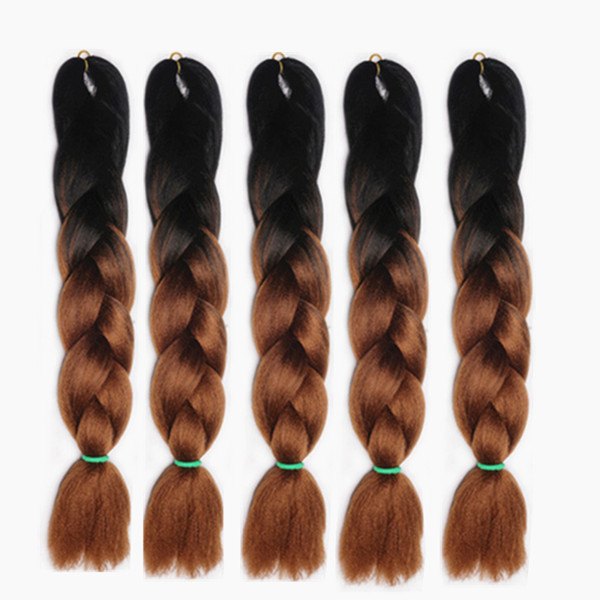 Chemical fiber big braids mine ghost Two Tone Ombre Kanekalon Jumbo Braids Hair Extensions 24