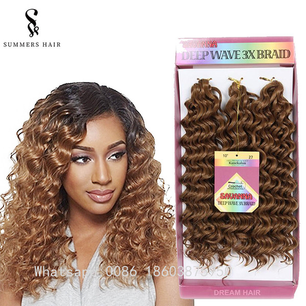 3pcs/pack Ombre Twist Out Curl 10inch Savanna Looped Curly Hair Extension Synthetic Bulk Hair Deep Twist Crochet Hair