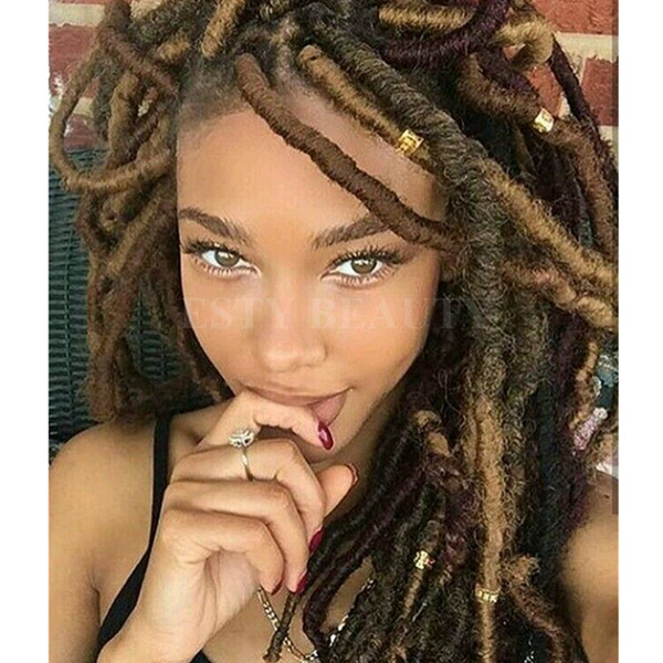 Braiding Hair Curly Dreadlocks Faux Locs Synthetic Hair 1pack24 roots / pack Hair Braids 14 inch Medium Length 100%