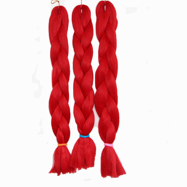 24inch Pure Color Synthetic Hair Extensions Jumbo Braiding Hair Ombre Synthetic Kanekalon 3pcs/lot Synthetic Braids 100g/pc