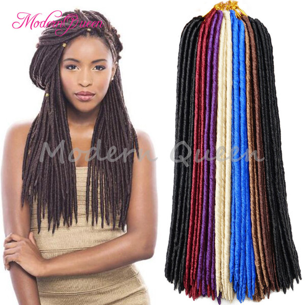 Cheap 18inch Faux Locs Braids Hair Faux Dreadlocs Braiding Hair 24 strands Fauxlocs Crochet Twist Synthetic Hair Extensions Soft Dread Locks