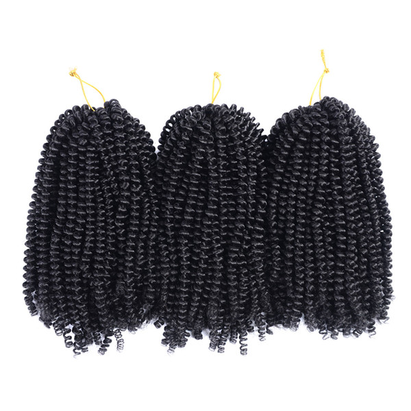 8 inch Crochet Braids Ombre Spring Twist Hair Kanekalon Synthetic Hair Extensions Braids Kinky Curly Twists 110g/pack