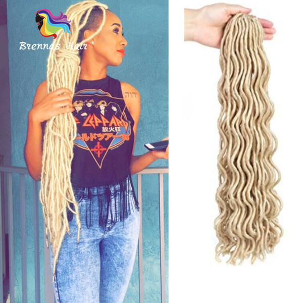 Freeshipping best quality Soft Wavy Faux Locs Synthetic Braiding Hair Curly Crochet Hair Braids Low Temperature Fiber 18'' 100g 24Roots