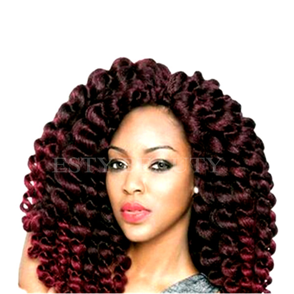 Esty beauty 8'' 75g Jumpy Wand Curl Twist Crochet Braids Jamaican Bounce African Synthetic Braiding Hair High Temperature Fiber