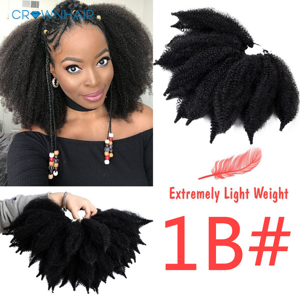 8 inch Marley Braids Black Hair Soft Afro kinky bulk 14 roots/pc Synthetic Crochet Braids Hair Extensions Low Temperature Fiber