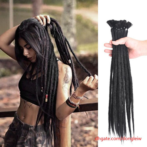 Hot Selling! Dreadlocks Hair Extension For Women And Men Handmade Dreads Kanekalon Braiding Hair 10Strand Crochet Braids Hairstyles