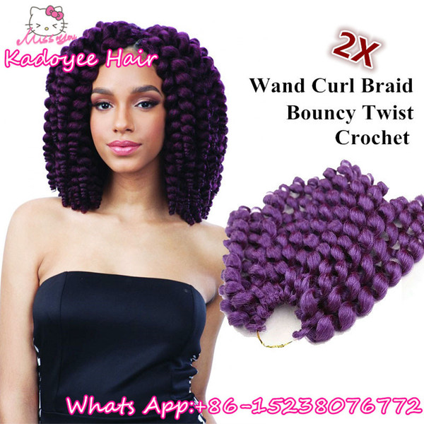 8'' 20strands Jumpy Wand Curl Jamaican Bounce Synthetic Kanekalon fiber synthetic crochet brands water wave bulk hair peice for black