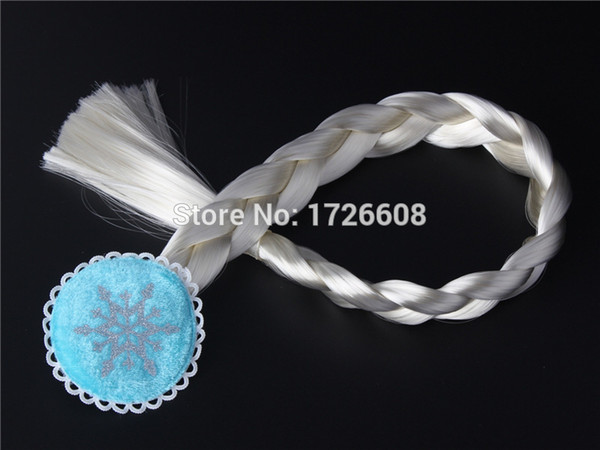 Children's Princess Hair Braid Silver White Braids Wig Light Blonde Party Costume Cosplay Wigs Dress-up Party Braiding Hair Clip