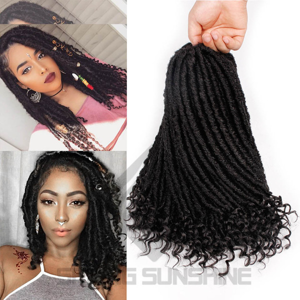 3Pcs 4 Colors Ombre Braids Hair 24Strands 18Inch Goddess Faux Locs Crochet Hair Kanekalon Synthetic Hair For Pre Looped Crochet Braids