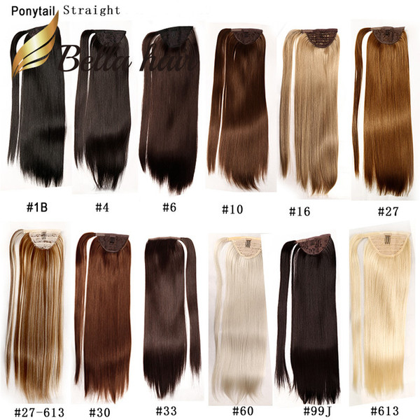 Bella Hair® Remy Synthetic Handmade Ponytail Hair Extensions Straight 20inch Color #1B#4#6#8#10#16#27#30#33#60#613#99J#27/613 Julienchina