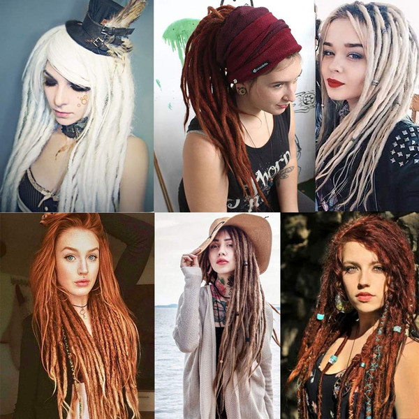 Handmade Dreadlocks Extensions 10Strands Fashion Hip-Hop Style 20 24 Inch Synthetic Dreadlocks Soft faux locs Crochet Braiding Hair