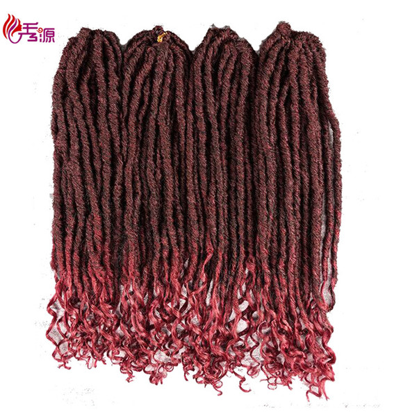 Verve Goddess Fauxlocs 18 inch Crochet Hair Extensions 20 Strands/pack Braids Ombre Kanekalon Braiding Hair Synthetic