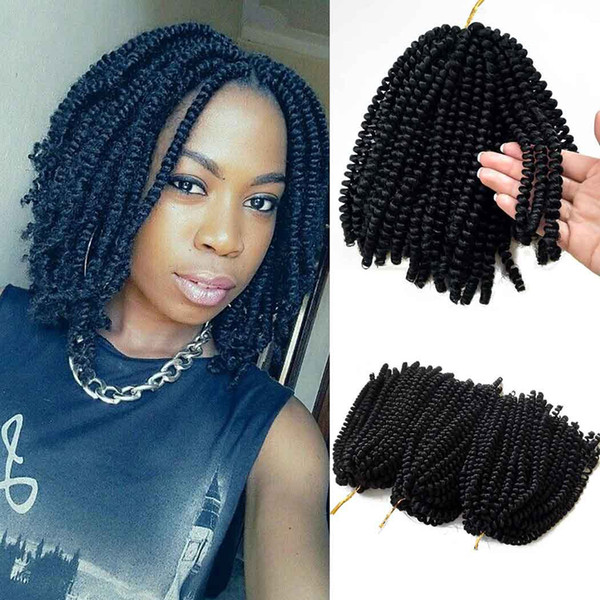 8'' 110g Ombre Hair Extension Crochet Spring Twist Crochet Braids Synthetic Braiding Hair Jamaica Bounce Fluffy Twist