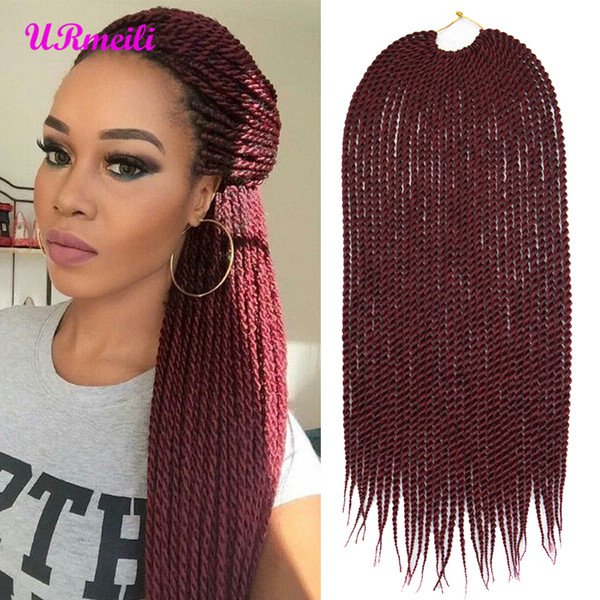 URmeili Ombre crochet hair senegalese twist hair box crochet braids 14 18 22 inch kanekalon synthetic braid hair extension trenzas africanas