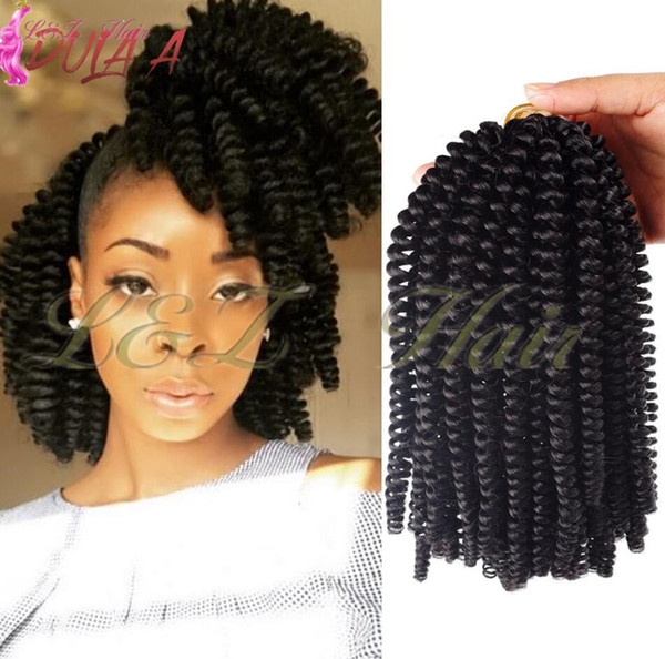 Crochet Braids Ombre Black Brown Blonde Spring Twists 8 inch Crochet Braids Ombre Spring Kanekalon Synthetic Hair Extensions Twists