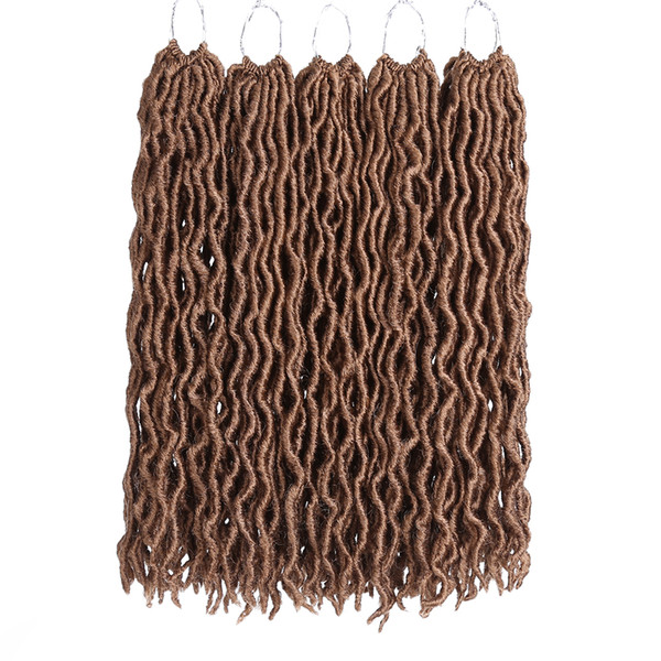 Crochet Braids 18'' Natural Faux Locs Crochet Braid 100% Premium Fiber Synthetic Hair African Roots Hair Extensions