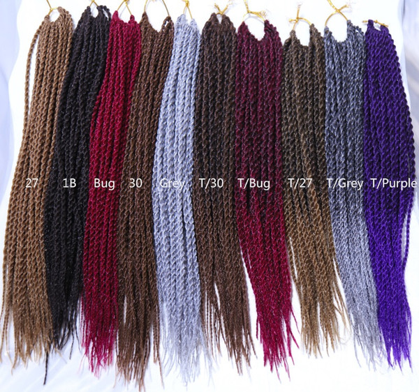 12inch 30 Strands/Pack Different Color Synthetic Braids Hair Extensions 50g/Pack Kanekalon Heat Resistant Fiber