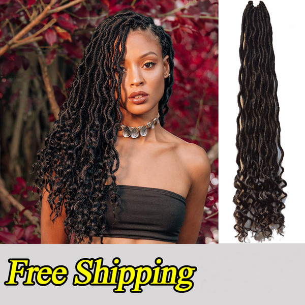 24inch Crochet Goddess Locs synthetic Hair Extensions Faux Locs Curly Crochet Braids Ombre Kanekalon Braiding Hair Bohemian locks