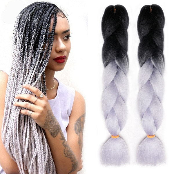 Ombre Xpression Braiding Synthetic Crochet Hair Extensions Two Tone Kanekalon Braiding Hair Best Quality Synthetic Braiding Hair