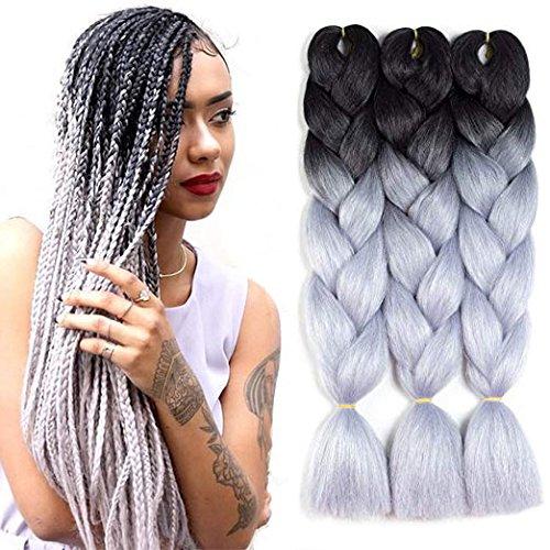 Braiding Hair pink Ombre Color 3Pcs/lot Synthetic Hair Extensions Rainbow Braiding Hair 100g/pcs Kanekalon Fiber For Twist Braiding