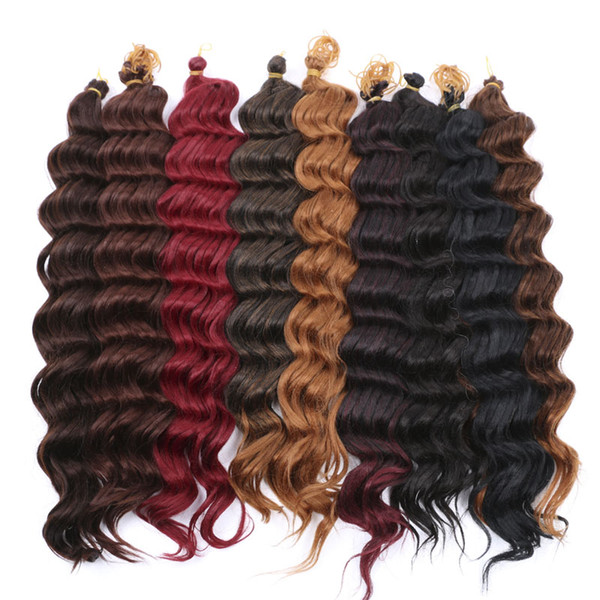 Synthetic Braiding Hair Bulk Crochet Deep Wave Twist Synthetic Hair Extensions 20Inch 80G More Colors In Stock