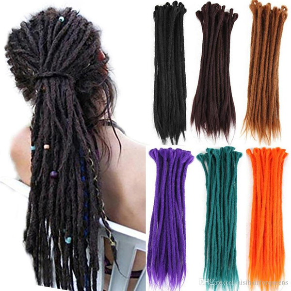 Fashion Synthetic Handmade Dreadlocks Hair Extension Pure Color Braiding Hair Kanekalon Reggae Hair Soft Crochet Braid (Black Blonde)