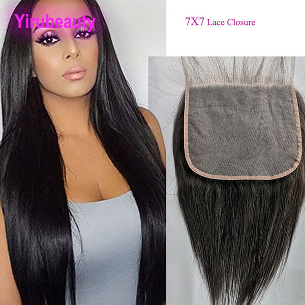 Brazilian Virgin Hair 7X7 Lace Closure New Hair Products 8-26inch Straight Human Hair Top Closures Seven By Seven