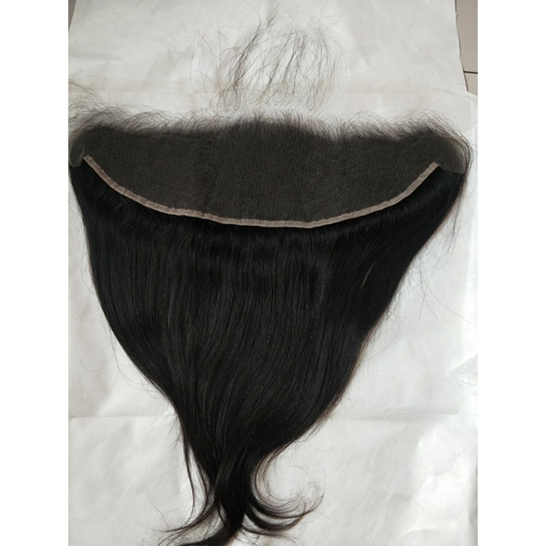 Malaysian 100% Human Hair HD 13X4 Lace Frontal Free Part HD Swiss Lace Straight 13 By 4 Frontal Natural Color