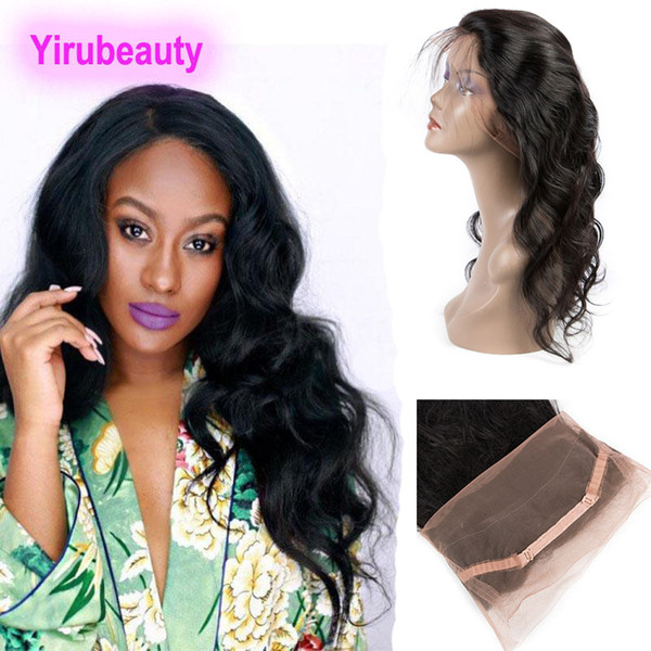 Brazilian Virgin Hair Pre Plucked 360 Lace Frontal Body Wave With Baby Hair Brazilian Human Hair 360 Lace Frontal Weaves Top Closures