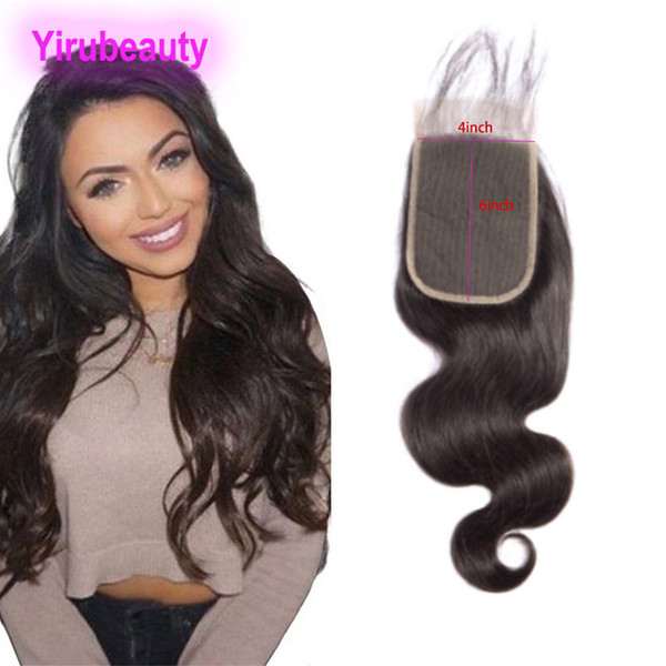 Malaysian Human Hair 4 By 6 Lace Closure Body Wave Virgin Hair 8-20inch Natural Color 4X6 Closure With Baby Hair Products