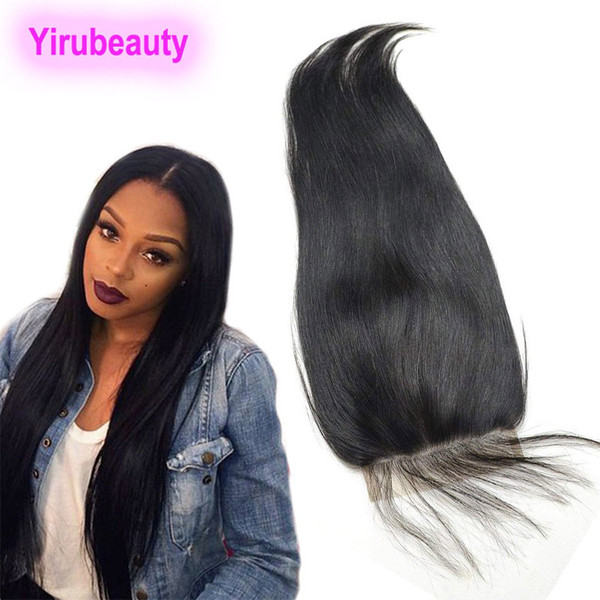 Brazilian Virgin Hair 5X5 Lace Closure With Baby Hair Straight 8-20inch Natural Color Human Hair 5X5 Lace Closure Middle Part Top Closures