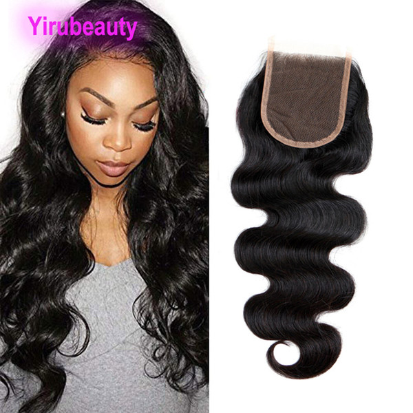 Brazilian Virgin Human Hair 4X4 Lace Closure Body Wave Free Middle Three Part Body Wave 4 By 4 Closures