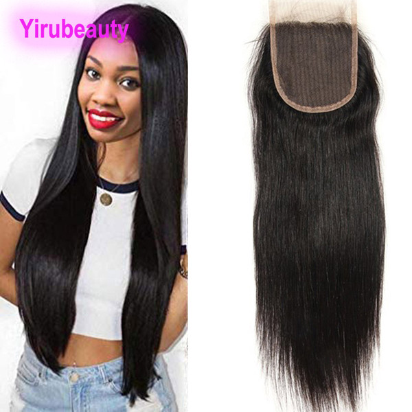 Indian Human Hair 4X4 Lace Closure Straight Virgin Hair Four By Four Lace Closure With Baby Hair Products 8-22inch