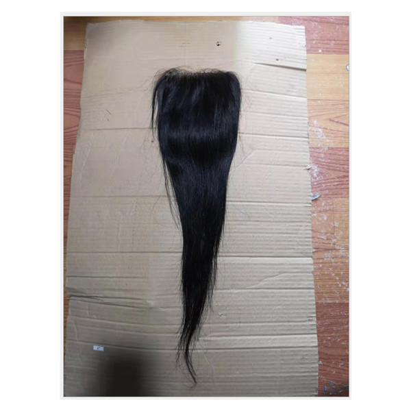 Indian Virgin Human Hair 4X5 Lace Closure With Baby Hair Straight Four By Five Closure Natural Color 8-22inch