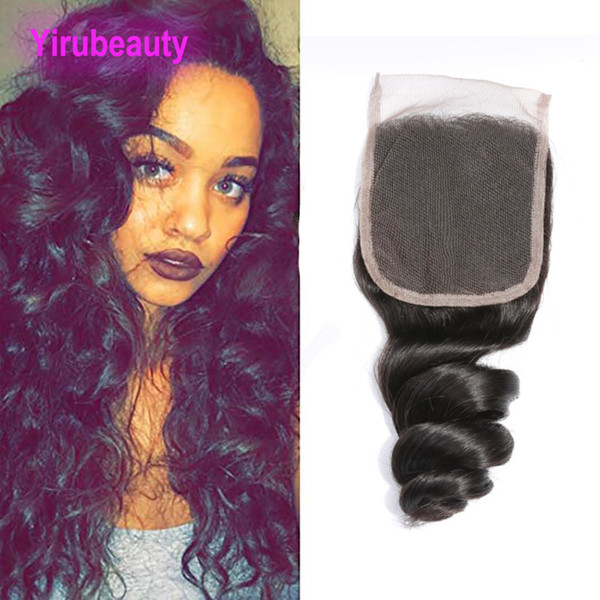 Peruvian Human Hair 8-22inch Virgin Hair Lace Closure With Baby Hair Free Middle Three Part Natural Color 8 To 22 Inch Top Closures