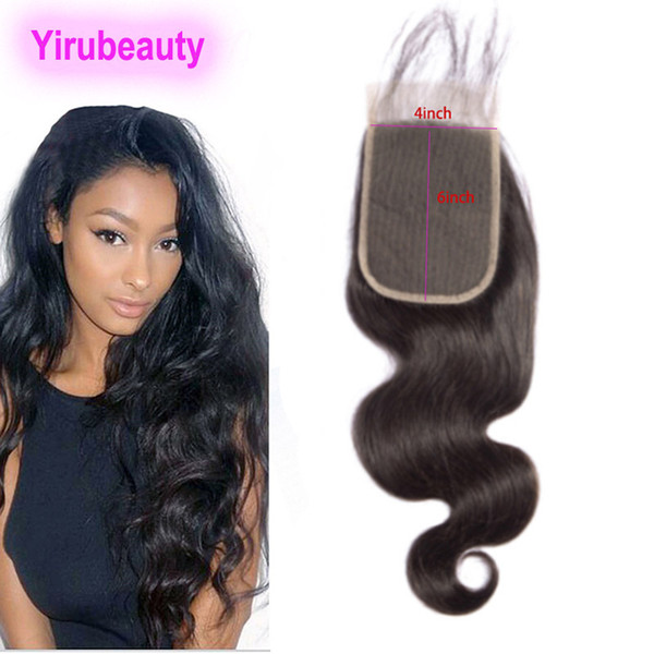 Brazilian Virgin Hair 4X6 Lace Closure Body Wave Four By Six Lace Closure With Baby Hair 8-20inch Human Hair Natural Color