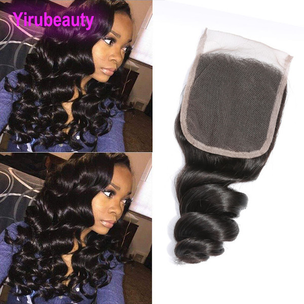 Malaysian 9A Natural Color 8-22inch Top Lace Closures With Baby Hair Malaysian Virgin Hair Extensions 4X4 Lace Closure