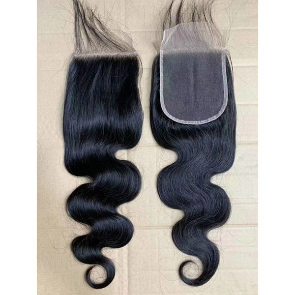 Malaysian 4X5 Lace Closure With Baby Hair Body Wave 100% Human Hair Four By Five Closure Middle Three Free Part Natural Color