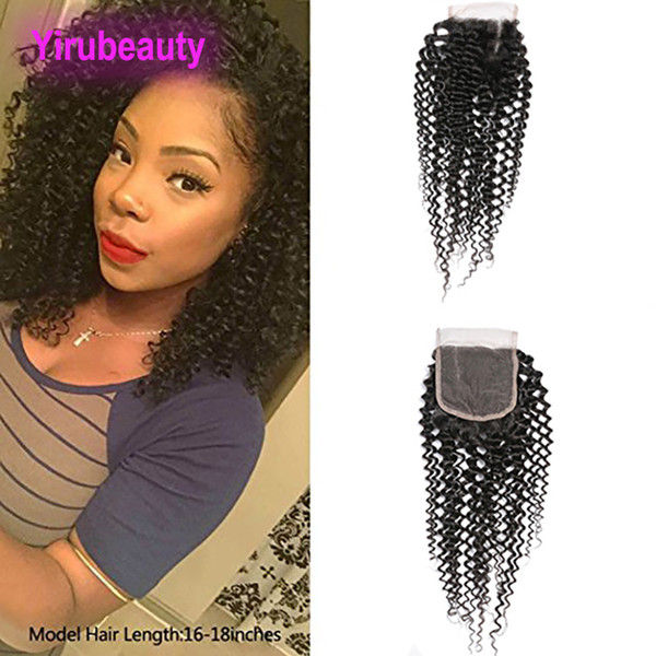 Malaysian Lace Closure Kinky Curly 4 X 4 Closure With Baby Hair 25-50g/piece Kinky Curly From Yiruhair