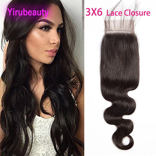 Malaysian Human Hair Top Closures 3X6 Lace Closure Body Wave Three By Six Closure 8-22inch Hair Products Yirubeauty Lace Closure 3*6