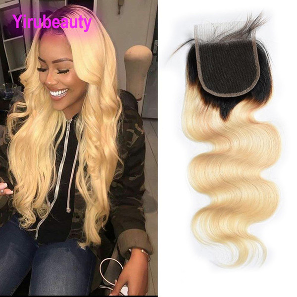 Indian Body Wave 4X4 Lace Closure 1B/613# Blonde Virgin Human Hair Extensions Lace Closure With Baby Hair Products Yirubeauty 8-20inch